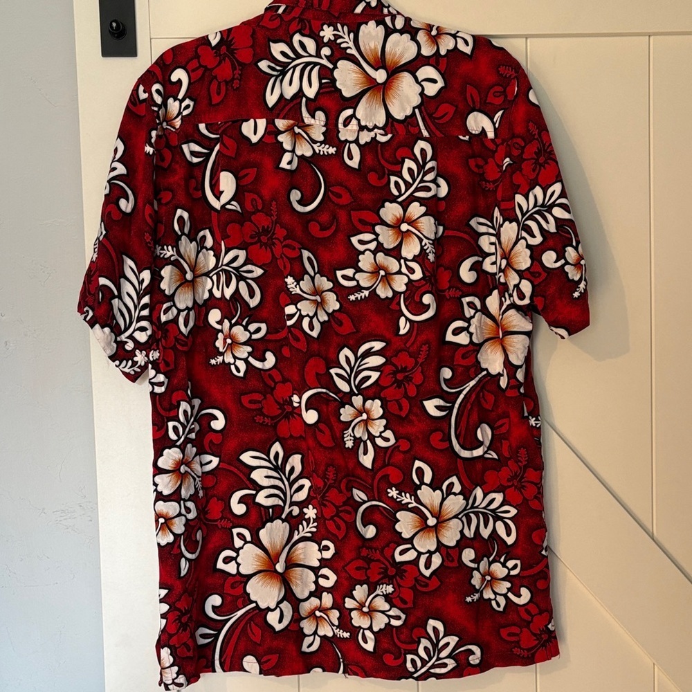 Squish Wear Tropical Red Floral Men's Shirt Size Large - Picture 5 of 8